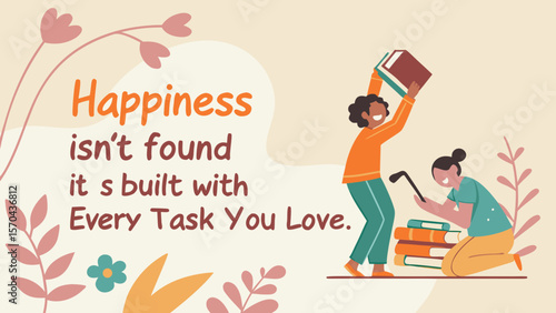 vector cartoon illustration of a encourage and motivate card