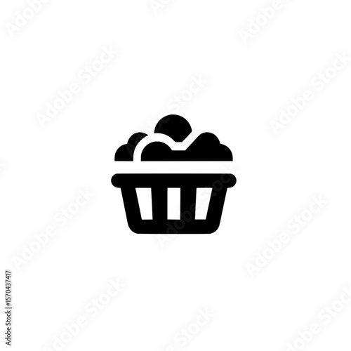 Empty shopping basket icon representing retail, groceries, or purchasing interface element
