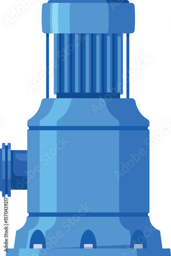 Industrial motorized water pump vector illustration