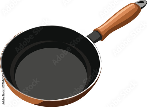 cast iron pan vector illustration 