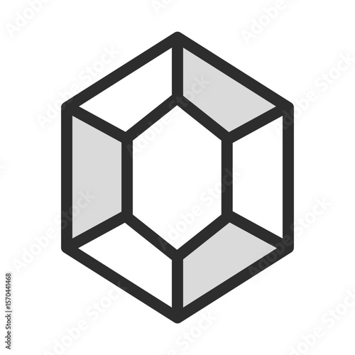 Diamond Gemstone Line Icon, Jewel, Gem, Precious Stone, Crystal, Luxury, Wealth, Treasure, Mineral, Geology, Value, Rarity, Vector