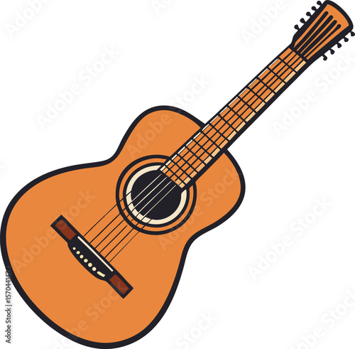 acoustic guitar in vector 