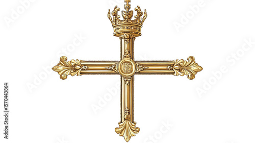 Wallpaper Mural Gilded promise A golden cross crowned with majesty against the void radiating faith with clean Torontodigital.ca