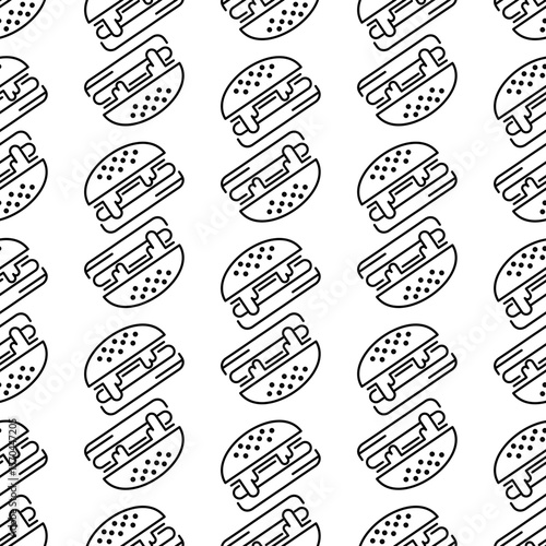 Hamburger Day Seamless Pattern
