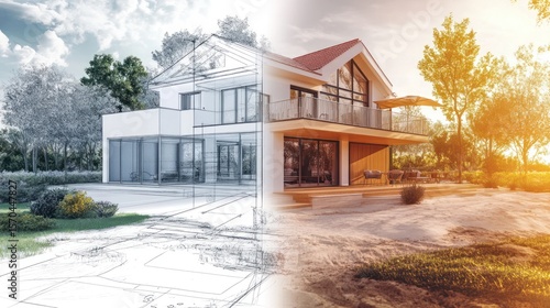 Fototapeta Naklejka Na Ścianę i Meble -  House design transformation