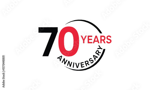 70 Years Anniversary logo on white background
