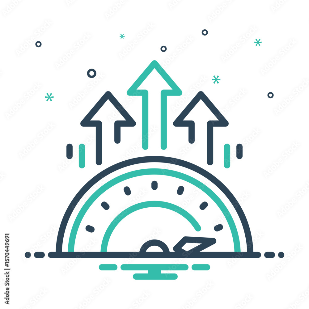 Naklejka premium Mix icon for performance excellence