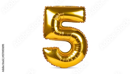 Gold balloon number five
