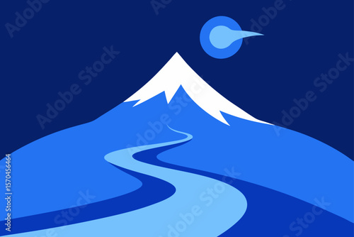 winter landscape with mountains