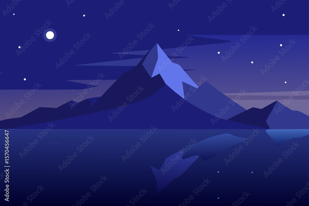 Fototapeta premium vector illustration of a mountain landscape