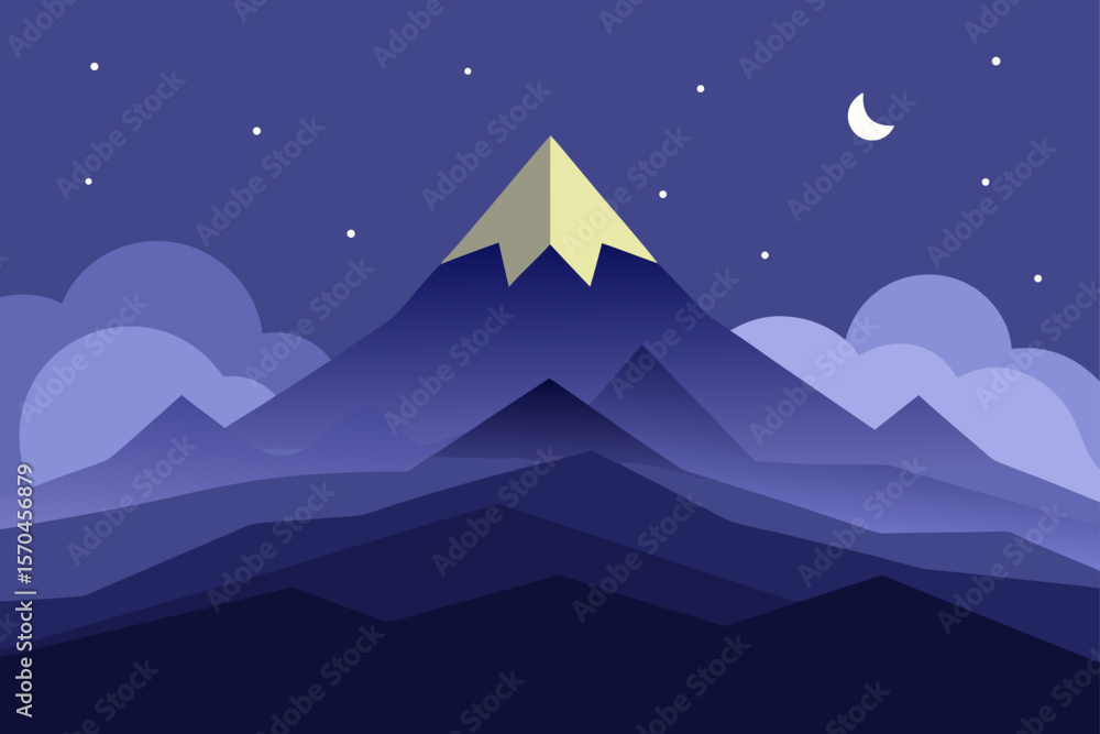 Fototapeta premium vector illustration of a mountain landscape