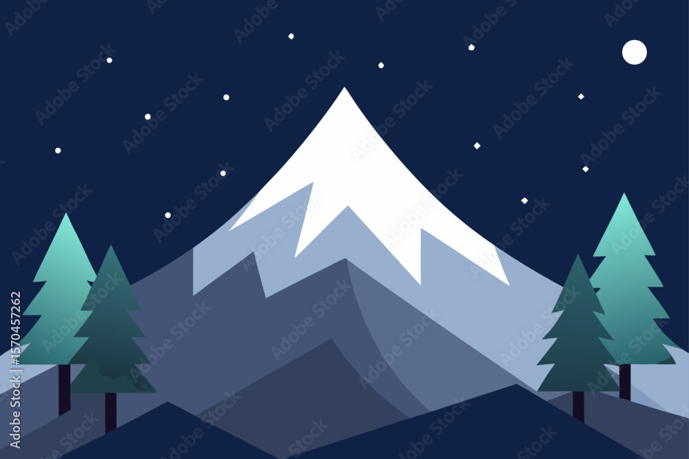 Fototapeta premium vector illustration of a christmas landscape