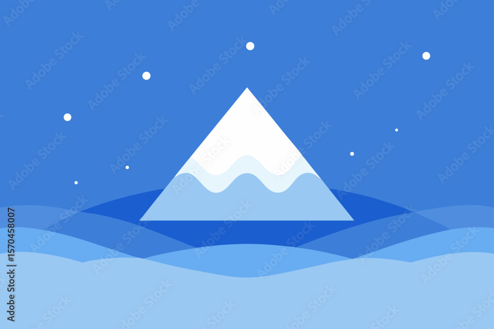 Fototapeta premium Serene Winter Landscape Minimalist Iceberg in a Calm Sea