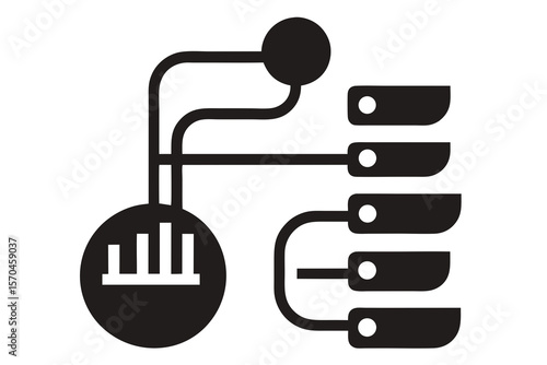 Real-time data stream icon vector illustration