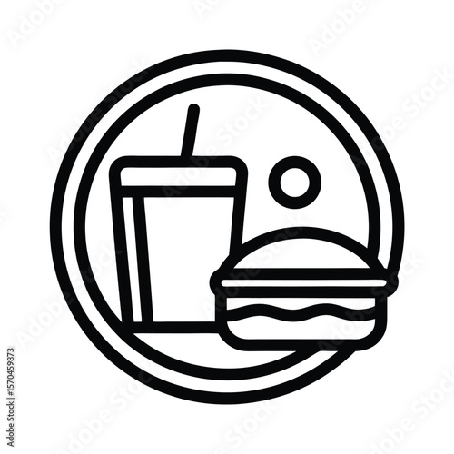 Brunch Icon Outline Vector Illustration