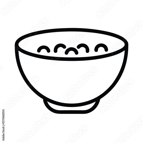 Cereal Bowl Icon Outline Vector Illustration