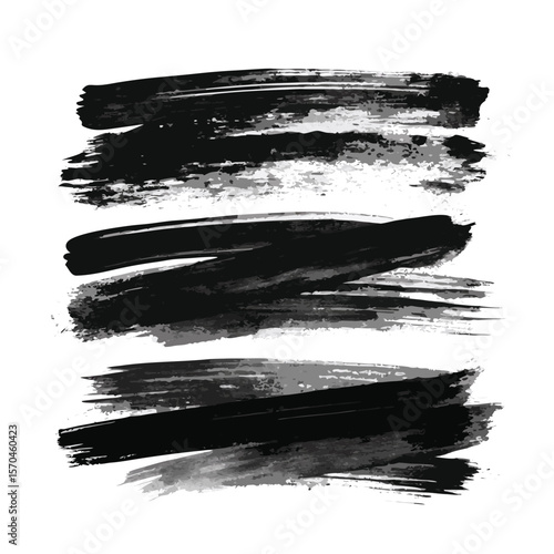 Black ink brush strokes abstract design calligraphy