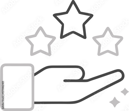 Hand holding stars rating quality assessment vector