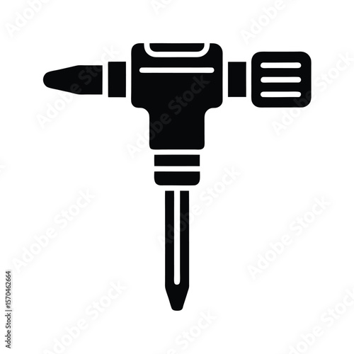 Jackhammer Icon Outline Vector Illustration