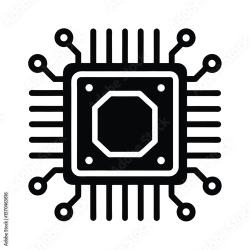 Motherboard Icon Outline Vector Illustration