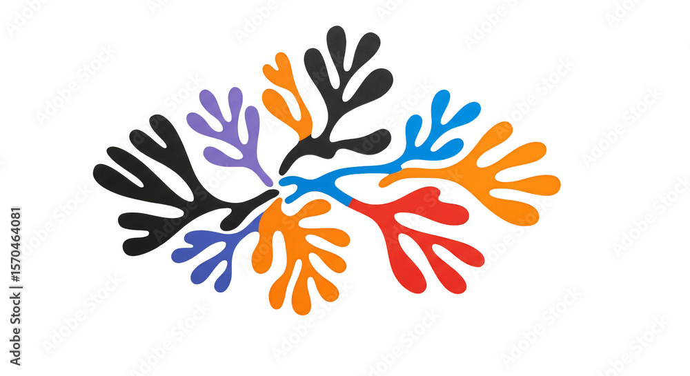 Fototapeta premium Abstract Branch Coral Seaweed Ocean Plant Marine Element Background