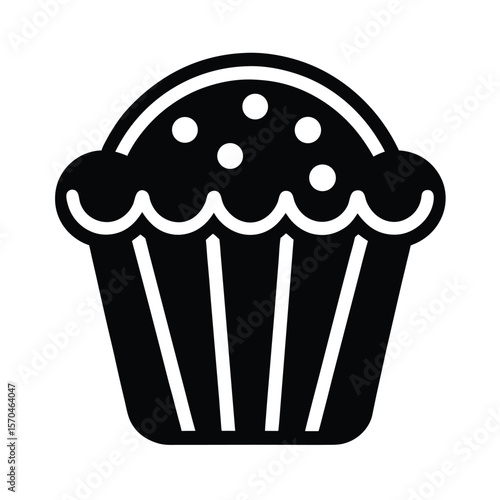 Muffin Icon Outline Vector Illustration