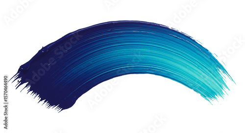 Abstract Blue Stroke Illustration with Watercolor Texture on Transparent