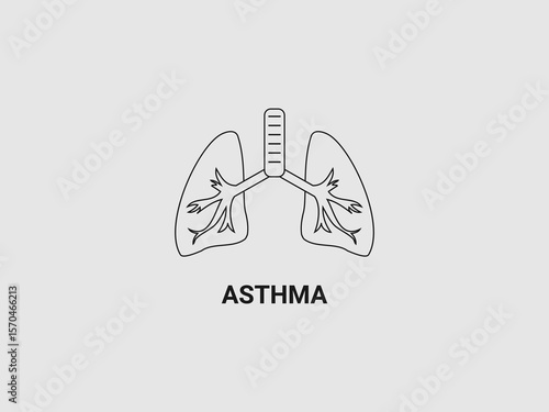 the human lungs and trachea in outline