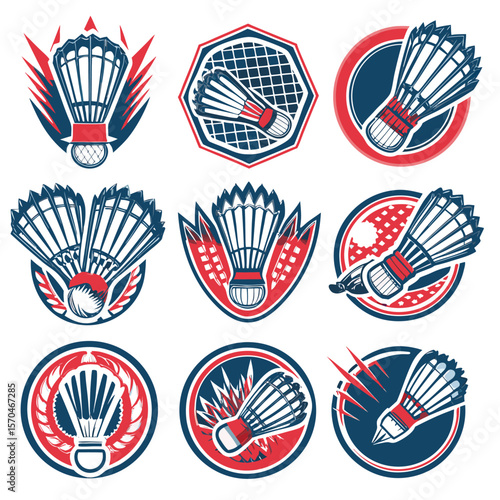  badminton logo vector collection