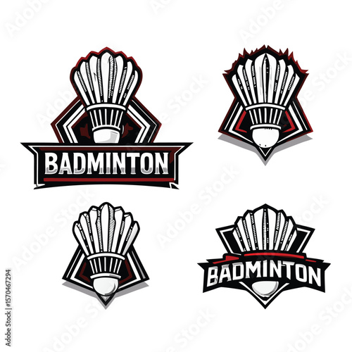  badminton logo vector collection