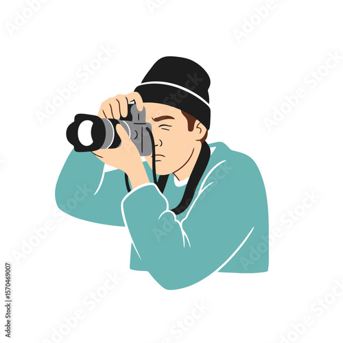 Photographer with DSLR Camera Illustration