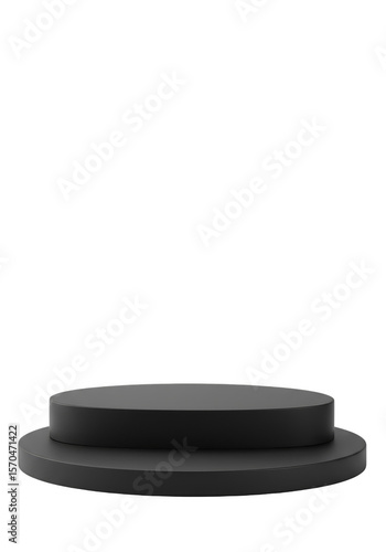 Black Podium Display Stand Platform Isolated Transparent Background