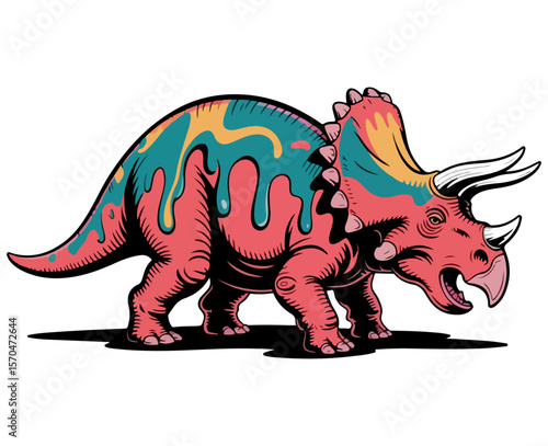 A drawing of a dinosaur on a white background
