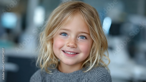 Cheerful child flashing a big smile in bright light, expressing innocence and health