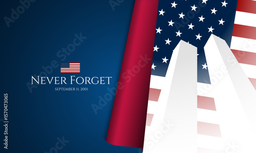 Never Forget Patriot Day September 11th background vector illustration