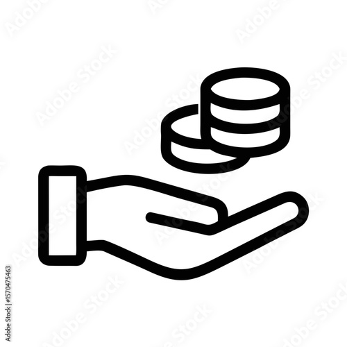 Hand offering coins silhouette illustrating financial giving and future investment