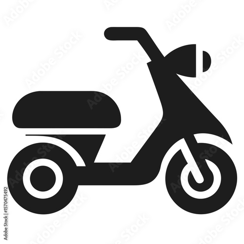 Minimalist black silhouette of a modern electric scooter vector design