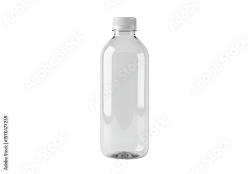 Clear Plastic Bottle Empty Container Transparent Background Isolated