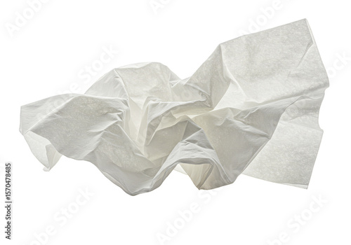 Crumpled Tissue Paper Texture White Background Clean Hygiene Soft PNG