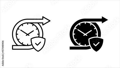 Long term protection icon set, vector illustration on white background