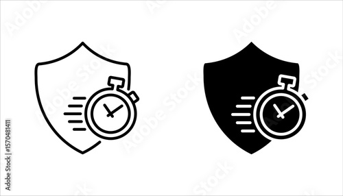 Long term protection icon set, vector illustration on white background