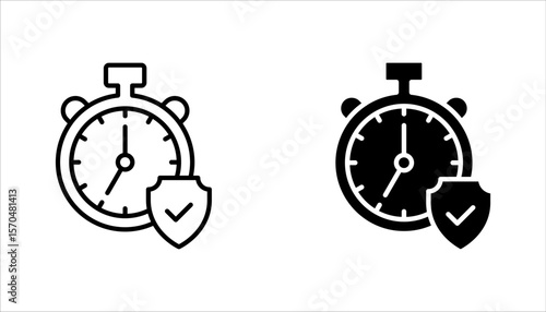 Long term protection icon set, vector illustration on white background
