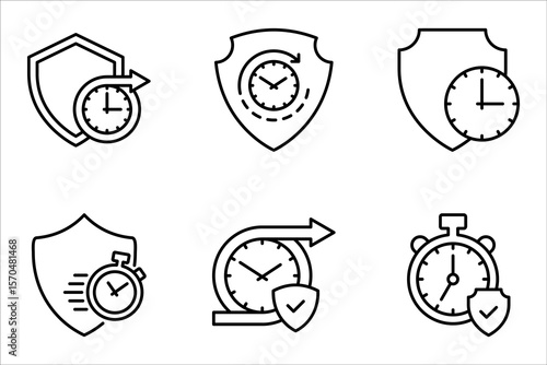 Long term protection icon set, vector illustration on white background
