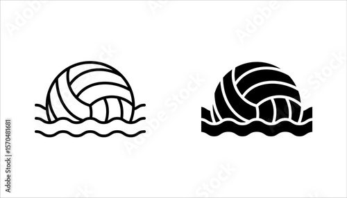 Premium water polo line icon set for app, web and UI. vector illustration on white background