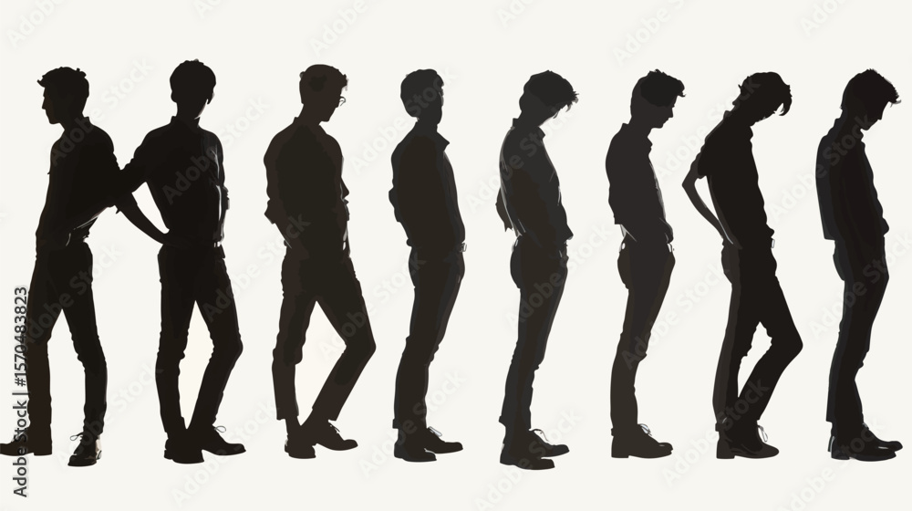 Fototapeta premium silhouettes of a men posing 