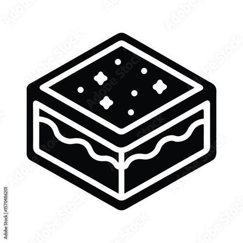 Brownie Icon Outline Vector Illustration
