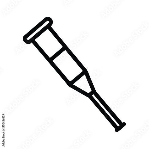 Crutch Icon Outline Vector Illustration