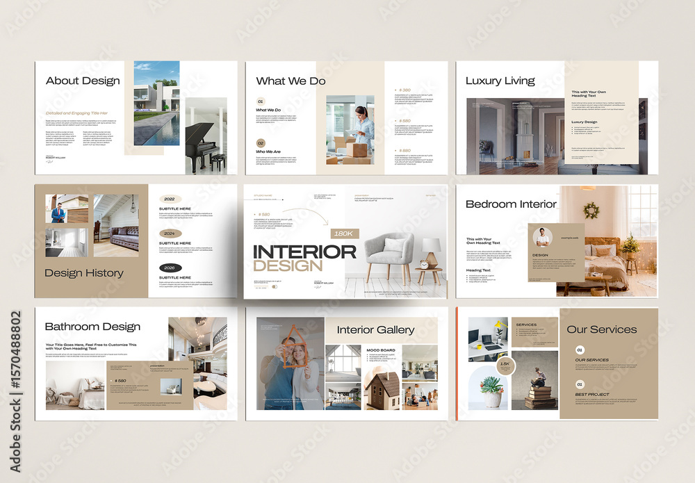 Interior Design Presentation Template Stock Template | Adobe Stock