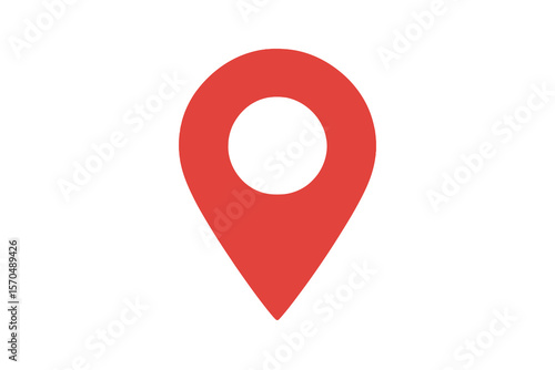 red location pin icon, flat style with transparent background