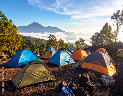 Mount Arjuno Basecamp Scene